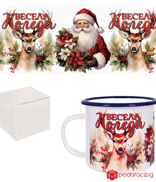 Ретро емайлирано канче за Коледа