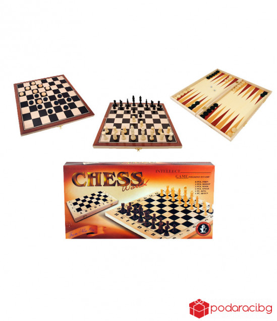 3 в 1 игра (шах, табла и дама)