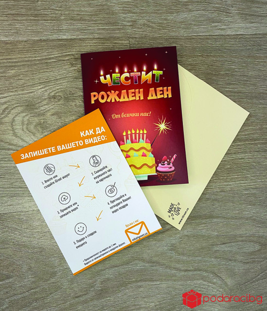 Картичка с добавена реалност Честит рожден ден от всички нас