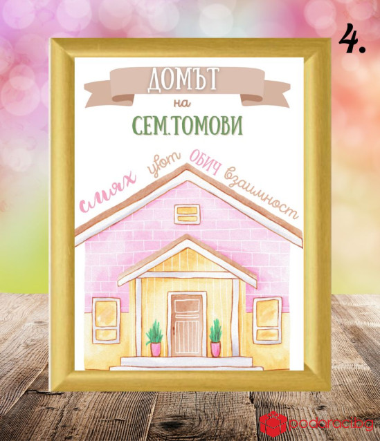 Персонализиран колаж за нов дом в рамка