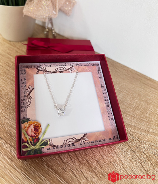 Сребърно колие Обичам те