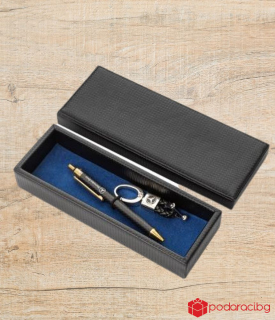 Комплект химикал и ключодържател SILVER FLAME с логото на Mercedes