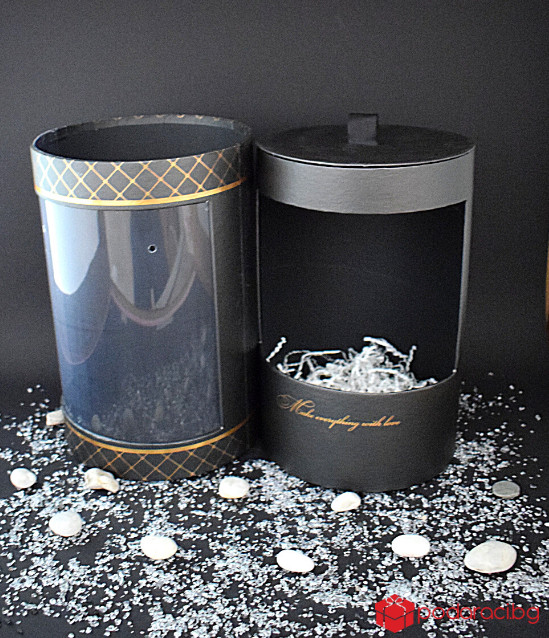 Луксозна гланцирана кутия цилиндър с отвор