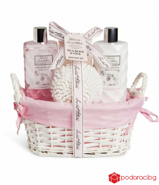 Подаръчен комплект Secret Stories, 5 части с градински чай и роза