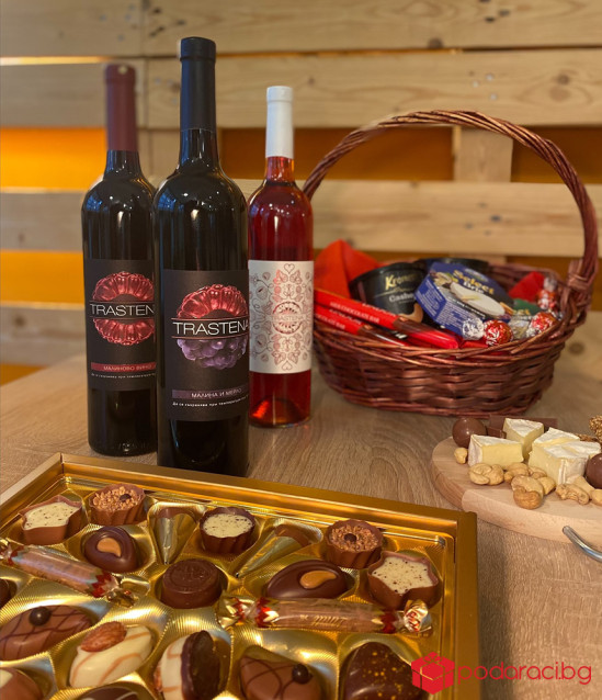 Кошница Трастена с 3 вина
