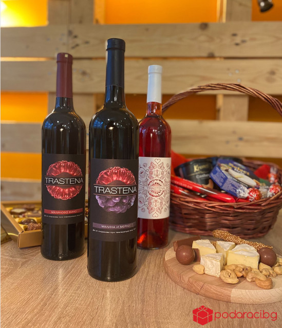 Кошница Трастена с 3 вина