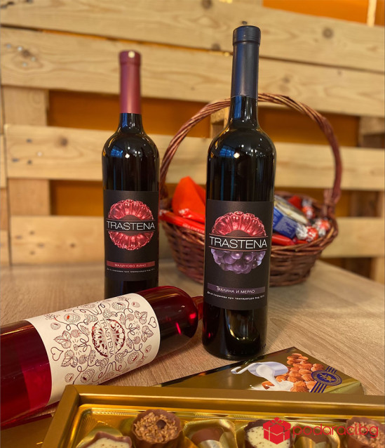 Кошница Трастена с 3 вина