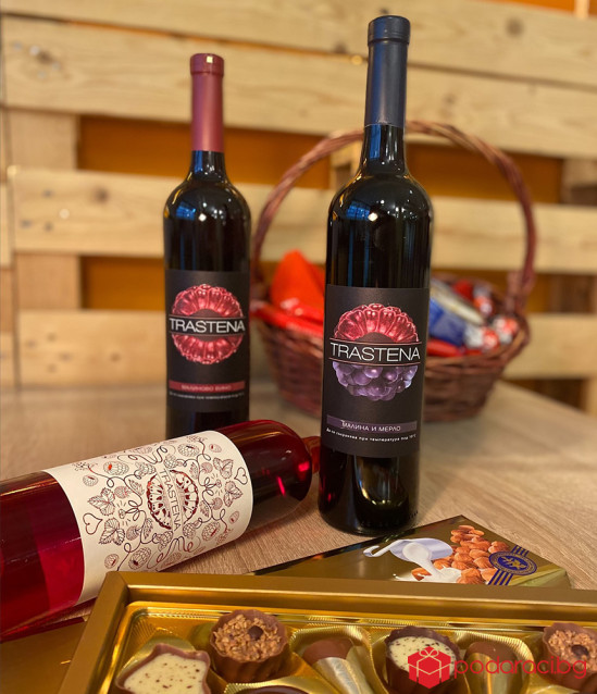 Кошница Трастена с 3 вина