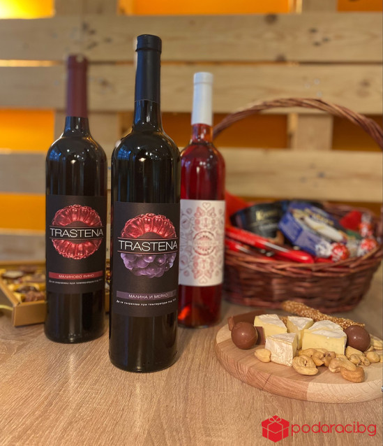 Кошница Трастена с 3 вина