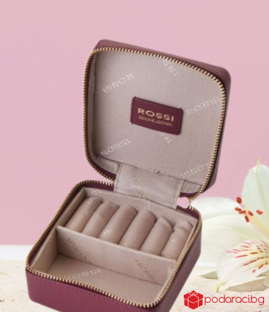 Кутия за бижута цвят Винено червено - ROSSI