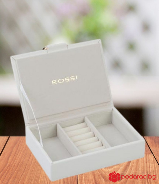 Кутия за бижута цвят бяло - ROSSI 12.5 * 18 * 4.5