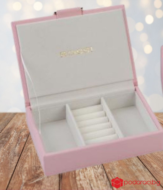 Кутия за бижута цвят пудра  - ROSSI 12.5 * 18 * 4.5