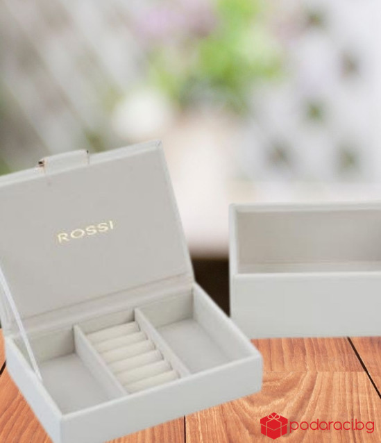 Кутия за бижута цвят бяло - ROSSI 12.5 * 18 * 4.5