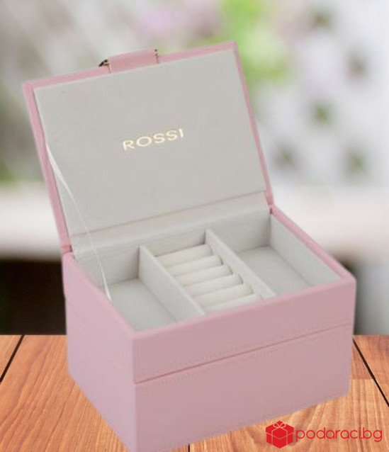 Кутия за бижута цвят пудра - ROSSI 12.5 * 18 * 11.5