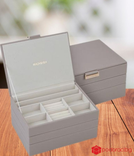 Кутия за бижута цвят сив - ROSSI