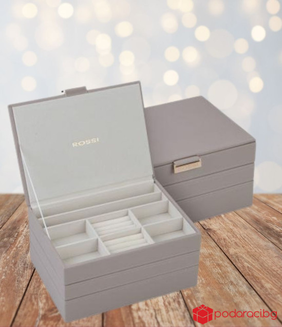 Кутия за бижута цвят сив - ROSSI