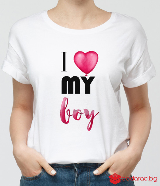 Тениски за двойки I Love my girl и I love my boy