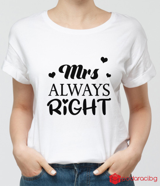 Set T-shirts Mr right and Mrs Always right