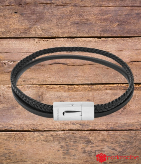 Мъжка гривна с плочка SILVER FLAME неръждаема стомана 21,8 см