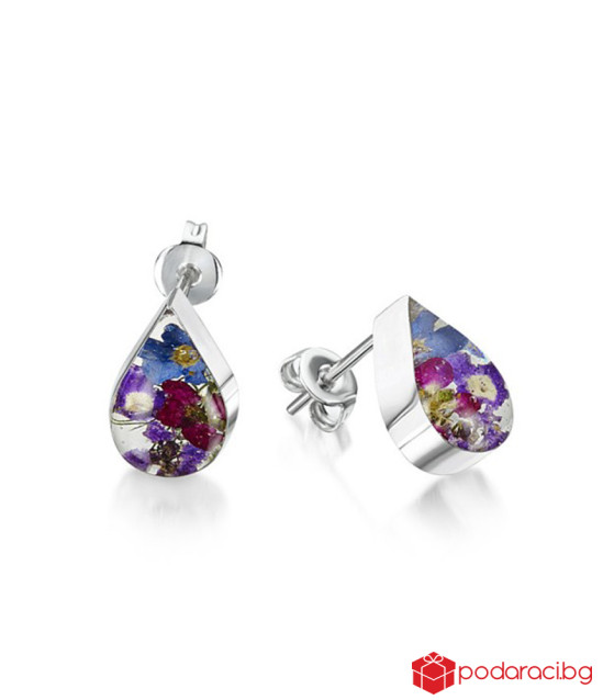 Сребърни обици Виолетова омая