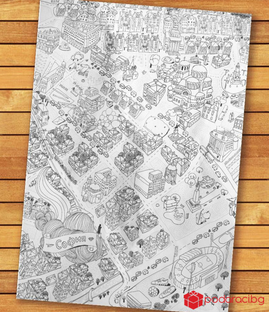 Оцвети София - детска карта за оцветяване