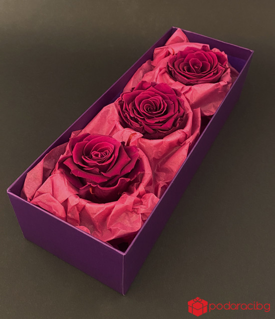 Вечни Рози дъга в лукс кутия