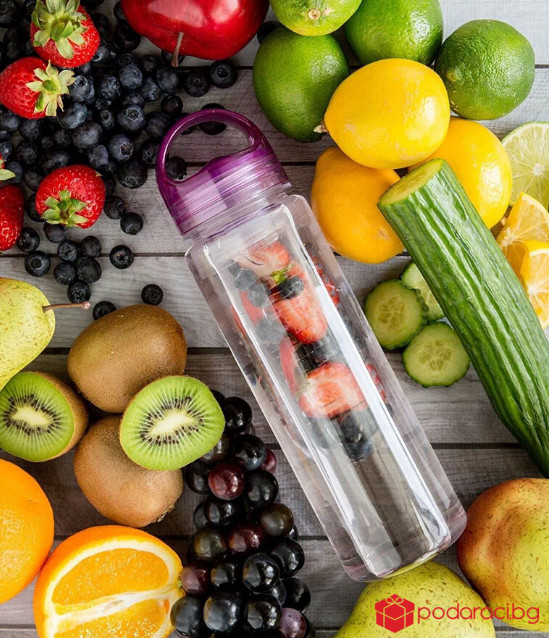 Детокс бутилка за вода и ароматни напитки Tritan