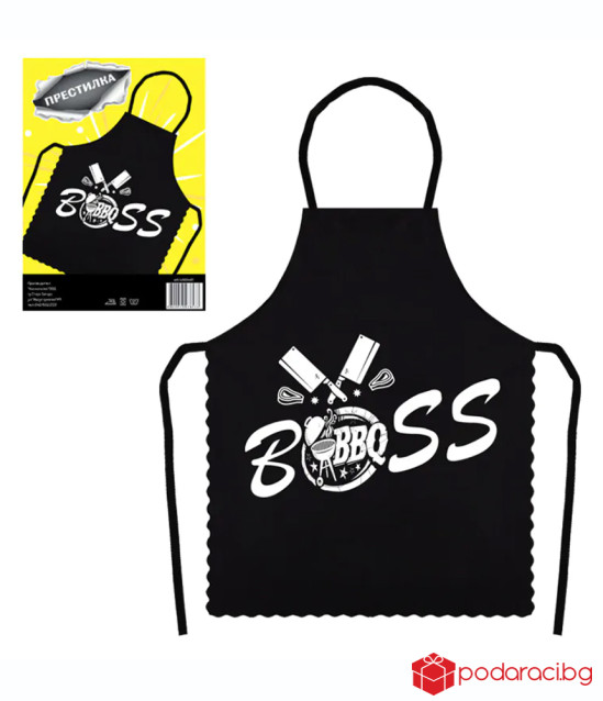 Престилка за готвене с надпис BBQ BOSS