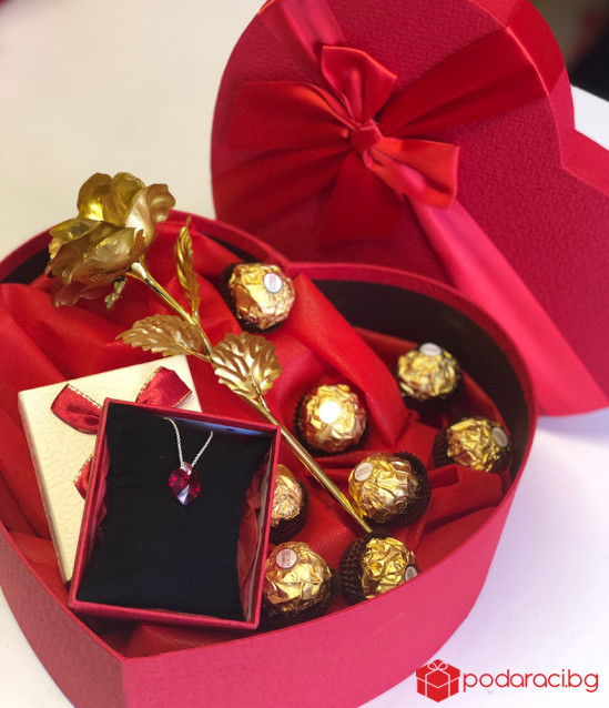 Подарък за жена - комплект Червено сърце