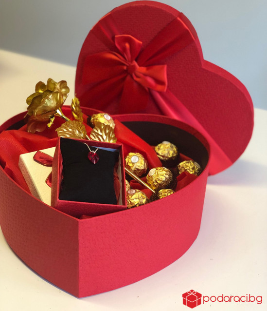 Подарък за жена - комплект Червено сърце