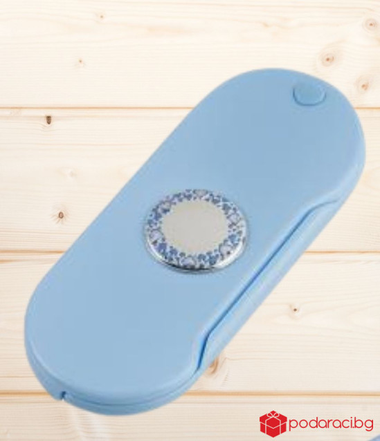 Бебешки комплект за хранене със сърце - син