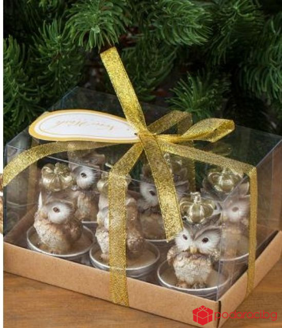 Свещи бухалчета с коронки 6 бр.