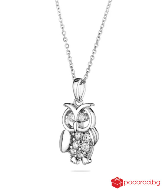 Сребърно колие бухал