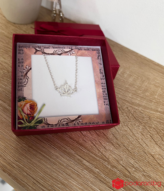 Silver Crown Necklace