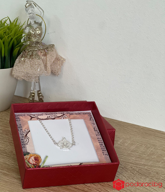 Silver Crown Necklace