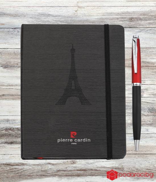 Комплект черен тефтер с химикал PIERRE CARDIN