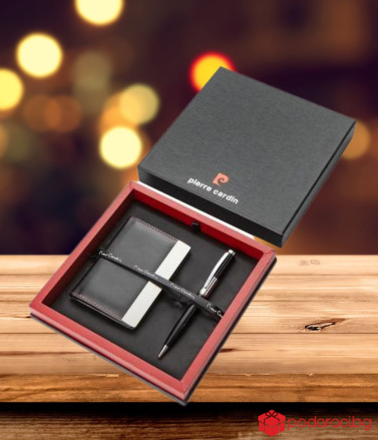 Стилен подаръчен сет PIERRE CARDIN - калъф за документи и химикал