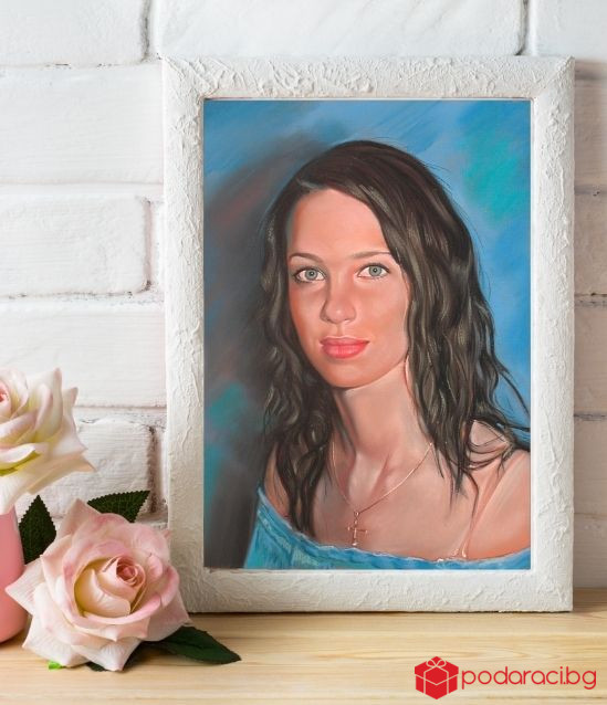 Арт портрет цветен пастел 3 лица