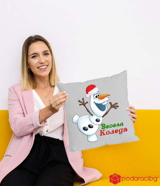 Калъфка за възглавничка Весела Коледа с Олаф