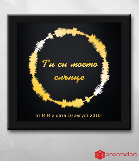 Колаж с послание и звукова вълна