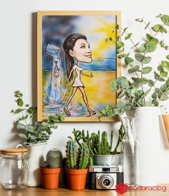 Cartoon with airbrush, size 30x 40 cm