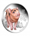 Silver coin "Tuvalu-Baby Pig"