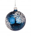 Стъклена синя топка със снежинка