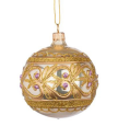 Коледна златна топка с декорация