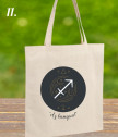 Текстилна торбичка със зодиакален знак и девиз