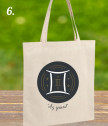 Текстилна торбичка със зодиакален знак и девиз