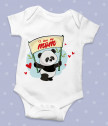 Baby body with Panda and the inscription I Love my Mom