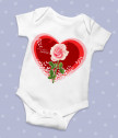 Baby body with Rose in heart and inscription for the best mother
