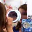 Увеличително въртящо огледало за гримиране с LED осветление