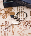 Engraved Metal keychain Key to Heart